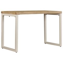 vidaXL Ruokapöytä 115x55x76 cm täysi mangopuu ja teräs hinta ja tiedot | Ruokapöydät | hobbyhall.fi