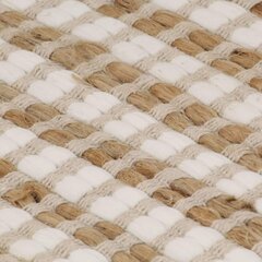 vidaXL Käsinkudottu juuttimatto 120x180 cm beige ja valkoinen hinta ja tiedot | Isot matot | hobbyhall.fi