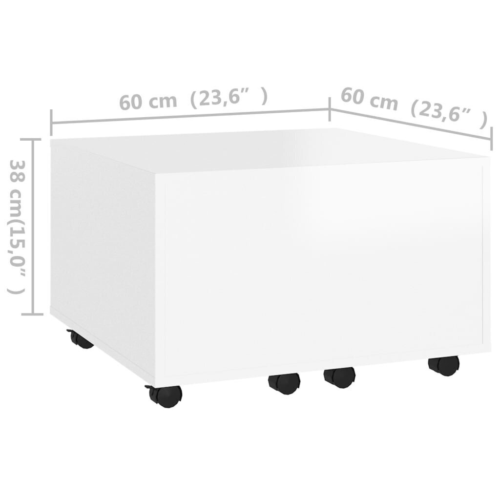 vidaXL Sohvapöytä valkoinen 60x60x38 cm lastulevy hinta ja tiedot | Sohvapöydät | hobbyhall.fi