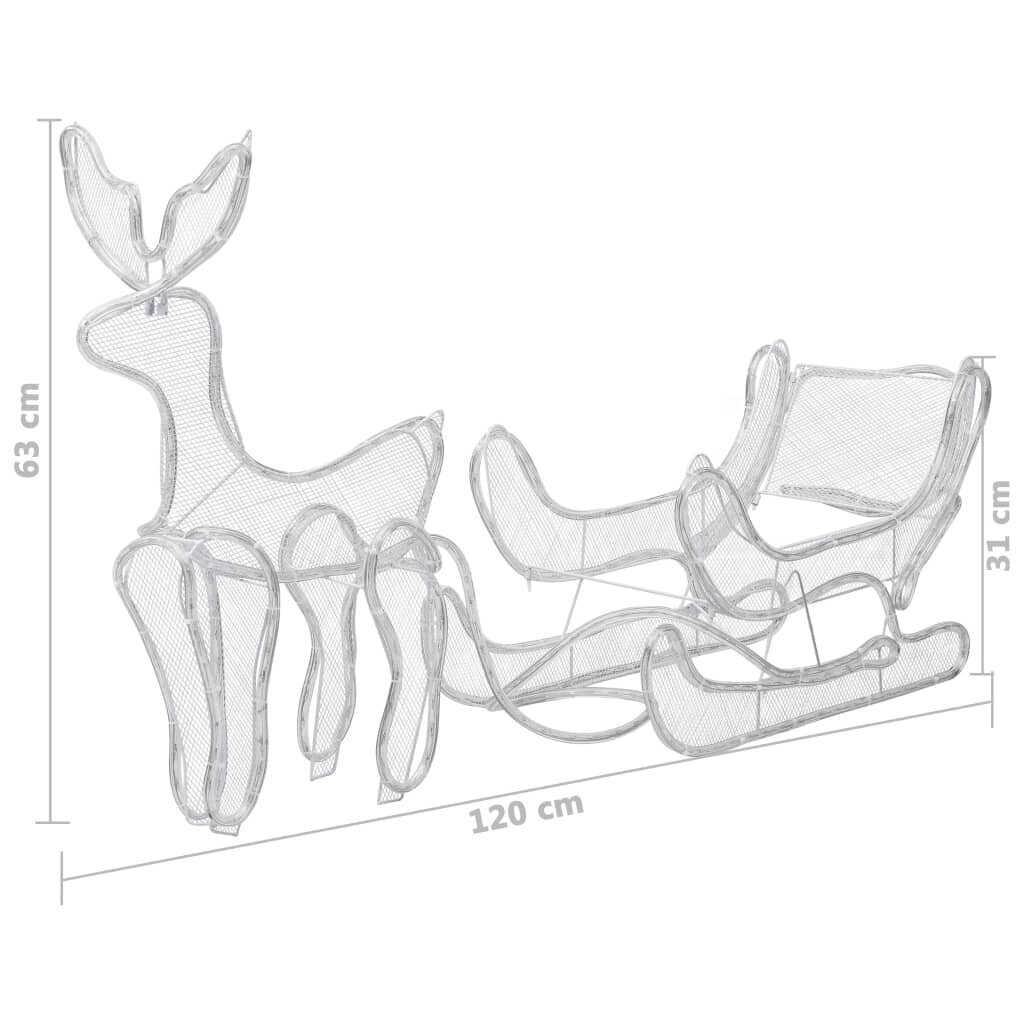 vidaXL Jouluvalot poro ja reki verkolla 432 LEDiä hinta ja tiedot | Joulukoristeet | hobbyhall.fi