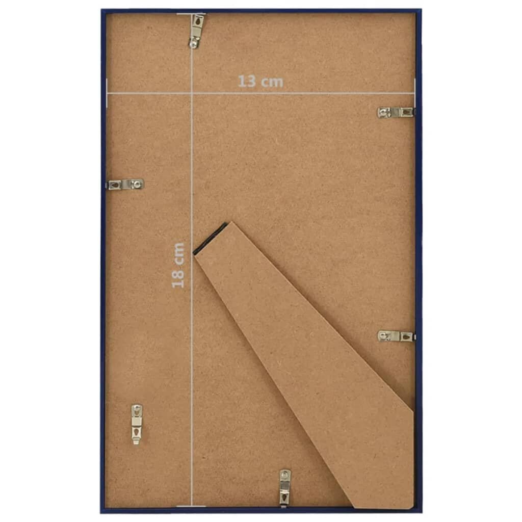 vidaXL Valokuvakehyskollaasi 3 kpl pöydälle sininen 13x18cm MDF hinta ja tiedot | Valokuva-albumit -ja kehykset | hobbyhall.fi