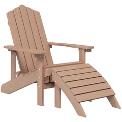 vidaXL Adirondack puutarhatuoli jalkajakkaralla HDPE ruskea hinta ja tiedot | Puutarhatuolit | hobbyhall.fi