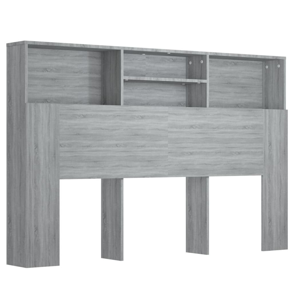 vidaXL Sängynpääty säilytystilalla harmaa Sonoma 160x19x103,5 cm hinta ja tiedot | Sängyt | hobbyhall.fi