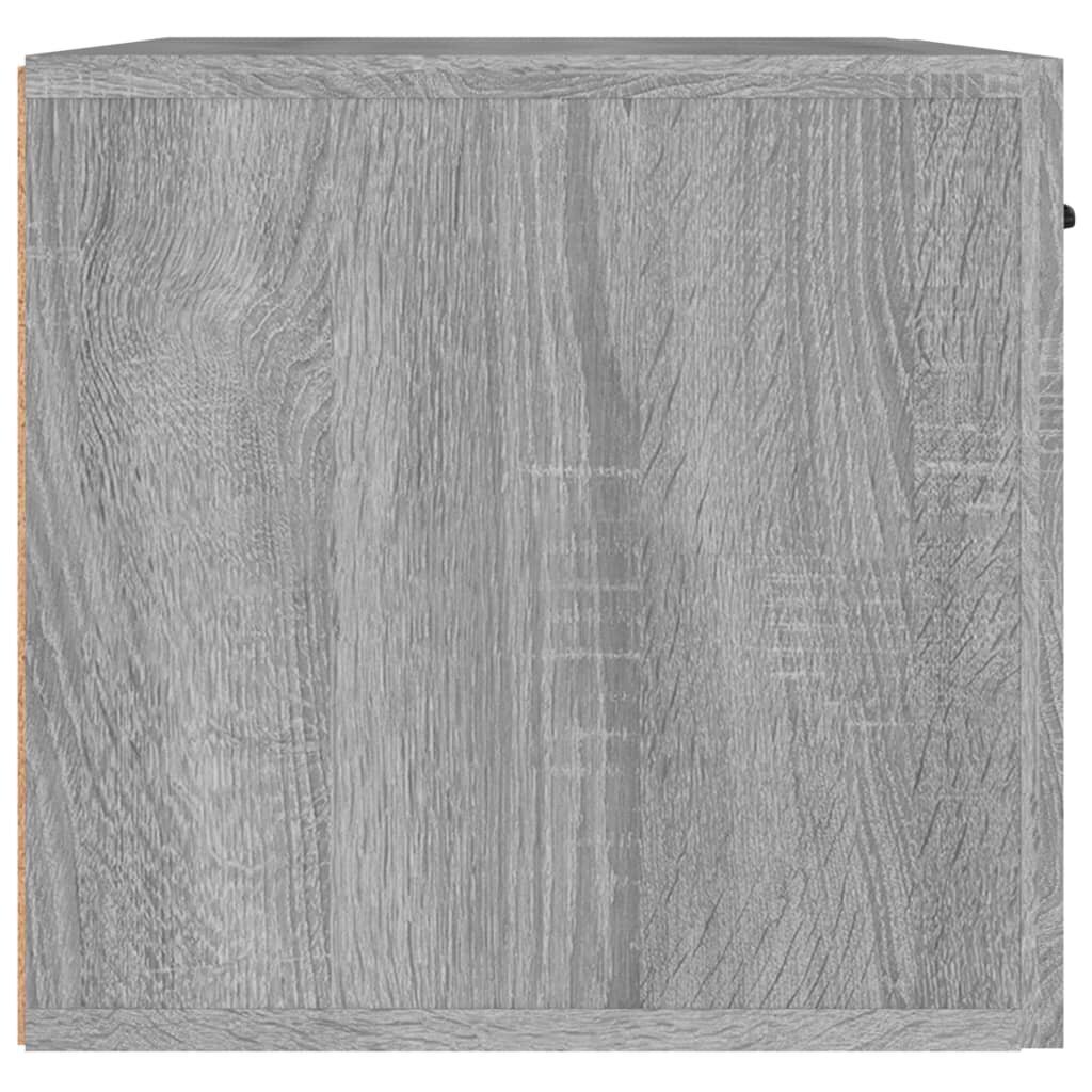 vidaXL Seinäkaappi harmaa Sonoma 60x36,5x35 cm tekninen puu hinta ja tiedot | Olohuoneen kaapit ja lipastot | hobbyhall.fi