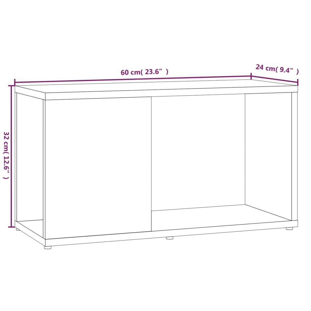 vidaXL TV-taso ruskea tammi 60x24x32 cm tekninen puu hinta ja tiedot | TV-tasot | hobbyhall.fi