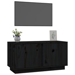 vidaXL TV-taso musta 80x35x40,5 cm täysi mänty hinta ja tiedot | TV-tasot | hobbyhall.fi