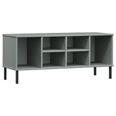 vidaXL Kenkäteline metallijaloilla harmaa 106x35x45 cm täyspuu OSLO hinta ja tiedot | Kenkäkaapit ja -hyllyt | hobbyhall.fi