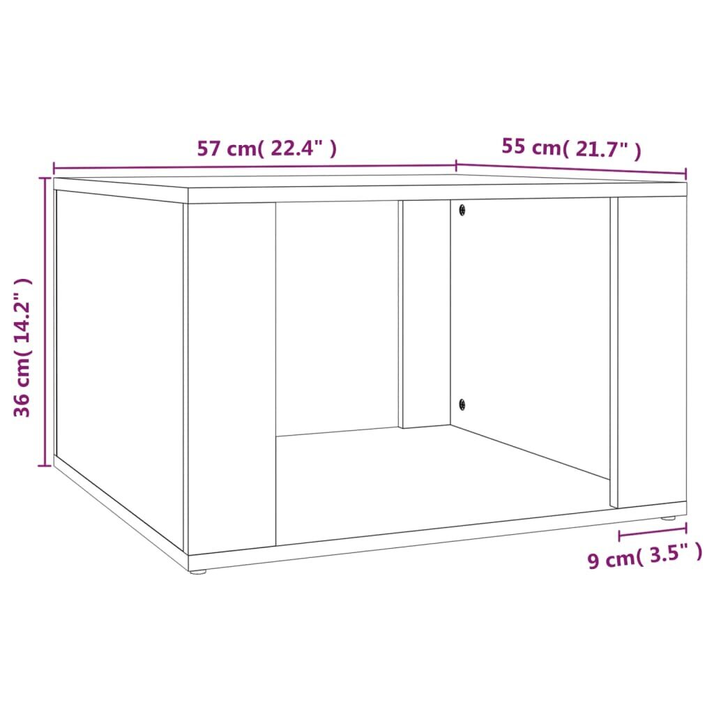 vidaXL Yöpöytä harmaa Sonoma 57x55x36 cm tekninen puu hinta ja tiedot | Yöpöydät | hobbyhall.fi