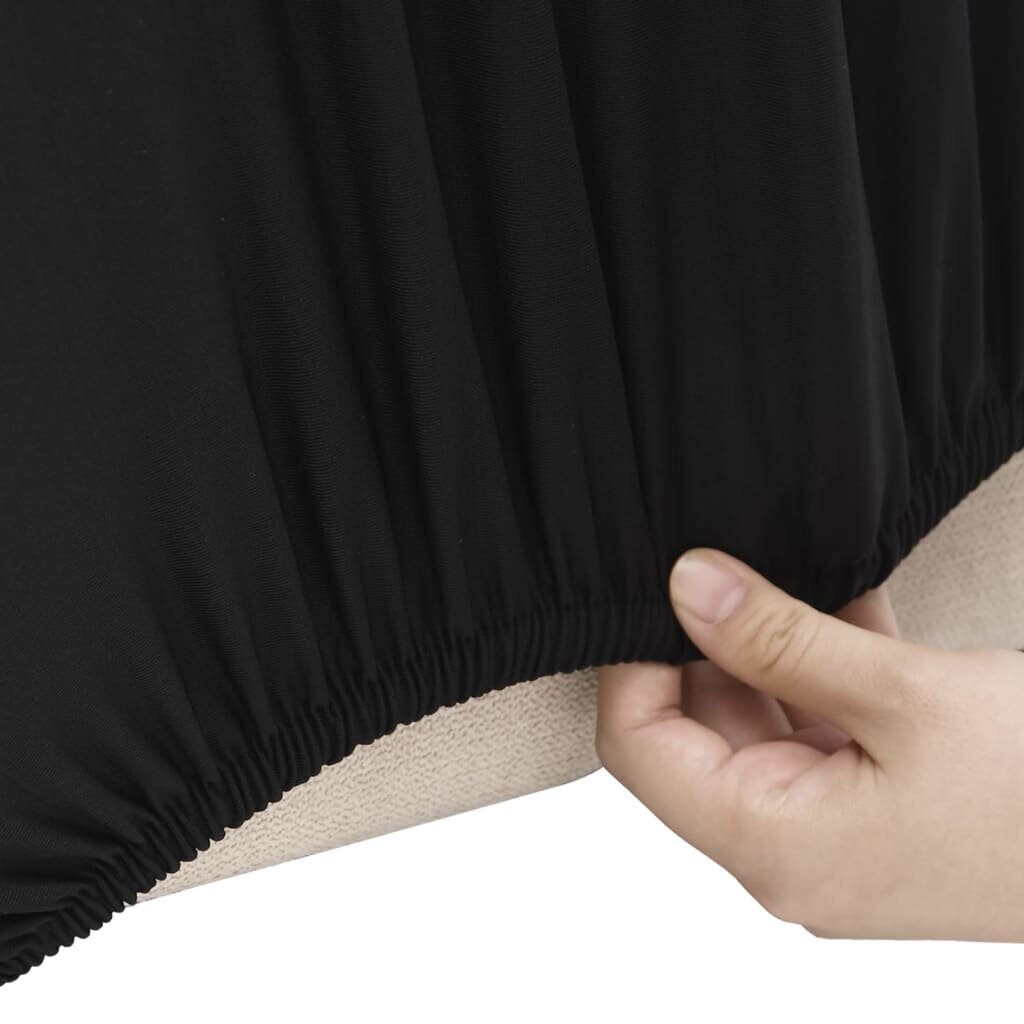 vidaXL Joustava 3-istuttavan sohvan päällinen musta polyesteri jersey hinta ja tiedot | Huonekalujen päälliset | hobbyhall.fi