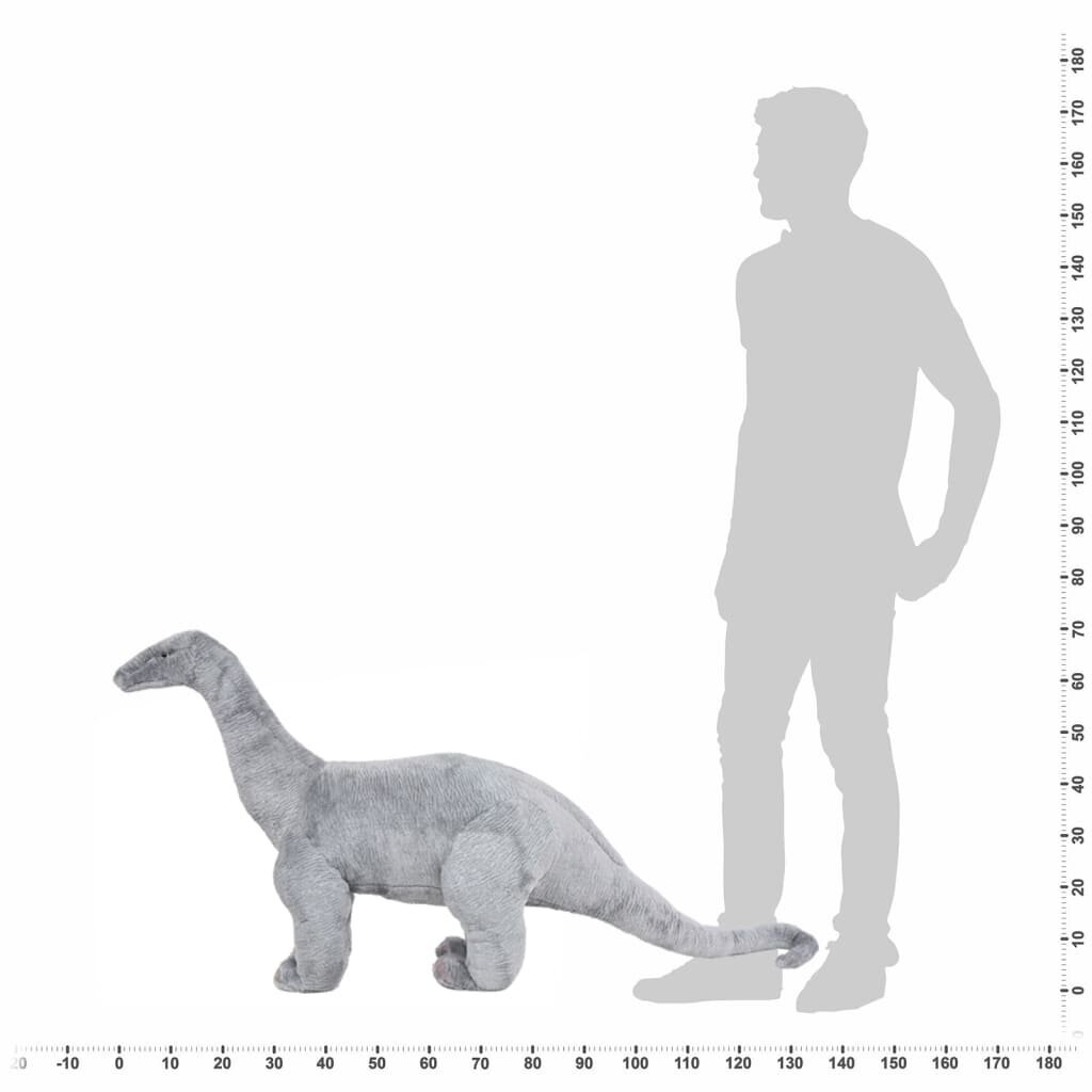 vidaXL Seisova leludinosaurus Brachiosaurus XXL plyysi harmaa hinta ja tiedot | Pehmolelut | hobbyhall.fi