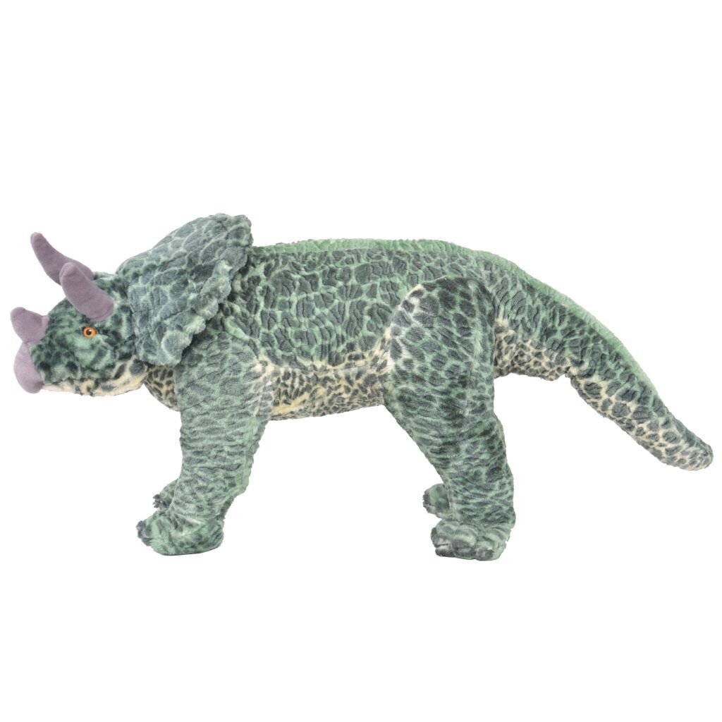 vidaXL Seisova pehmolelu dinosaurus Triceratops vihreä XXL hinta ja tiedot | Pehmolelut | hobbyhall.fi
