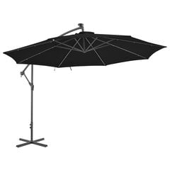 vidaXL Riippuva aurinkovarjo alumiinipylväällä 350 cm musta hinta ja tiedot | Aurinkovarjot ja markiisit | hobbyhall.fi