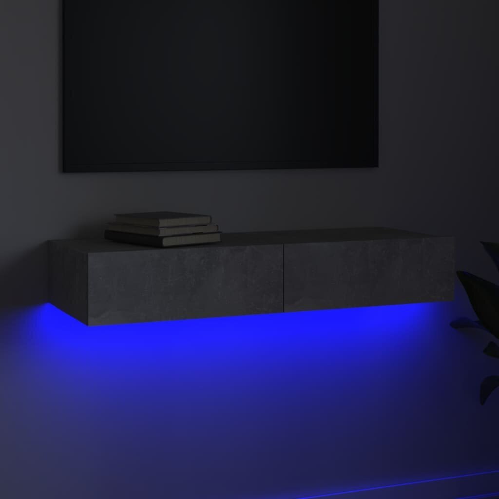 vidaXL TV-taso LED-valoilla betoninharmaa 90x35x15,5 hinta ja tiedot | TV-tasot | hobbyhall.fi
