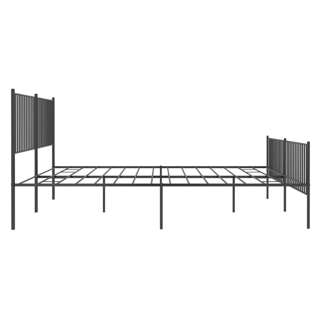 vidaXL Metallinen sängynrunko päädyillä musta 200x200 cm hinta ja tiedot | Sängyt | hobbyhall.fi