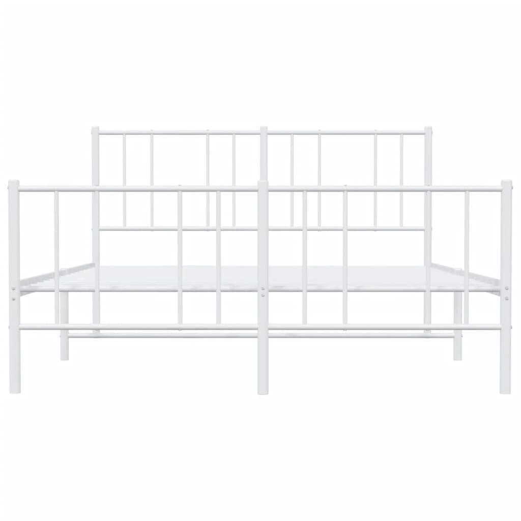 vidaXL Metallinen sängynrunko päädyillä valkoinen 120x200 cm hinta ja tiedot | Sängyt | hobbyhall.fi