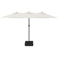 vidaXL Kaksipäinen aurinkovarjo hiekanvalkoinen 449x245 cm hinta ja tiedot | Aurinkovarjot ja markiisit | hobbyhall.fi