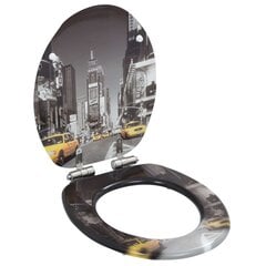 vidaXL WC-istuin 2 kpl soft close kansilla MDF New York -kuosi hinta ja tiedot | WC-istuimen lisätarvikkeet | hobbyhall.fi