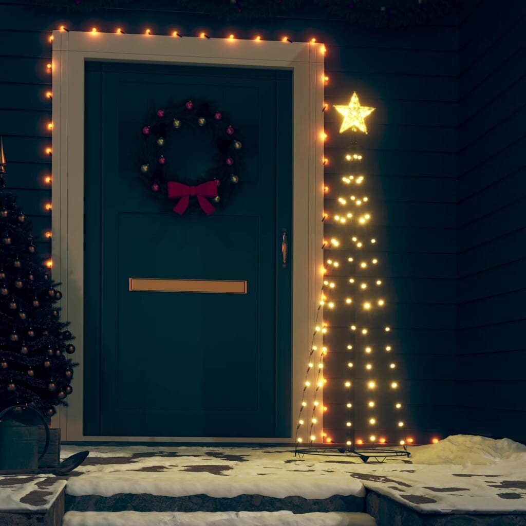 vidaXL Kartio joulukuusi 84 lämpimän valkoista LED-valoa 50x150 cm hinta ja tiedot | Joulukuuset ja kranssit | hobbyhall.fi