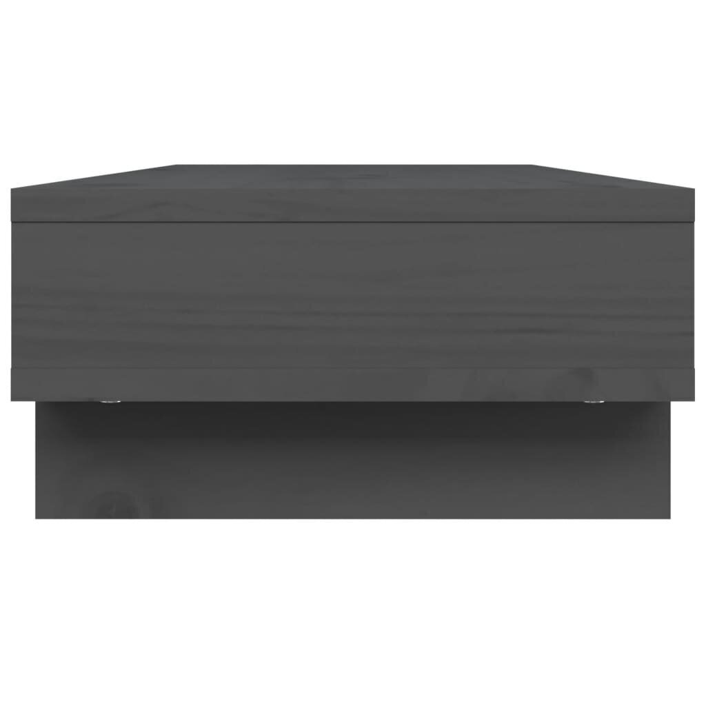 vidaXL Näyttökoroke harmaa 60x27x14 cm täysi mänty hinta ja tiedot | Näyttötelineet | hobbyhall.fi