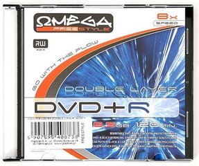 Omega Freestyle DVD+R DL kaksikerroksinen tulostettava 8,5 Gt 8x ohut hinta ja tiedot | Vinyylilevyt, CD-levyt, DVD-levyt | hobbyhall.fi