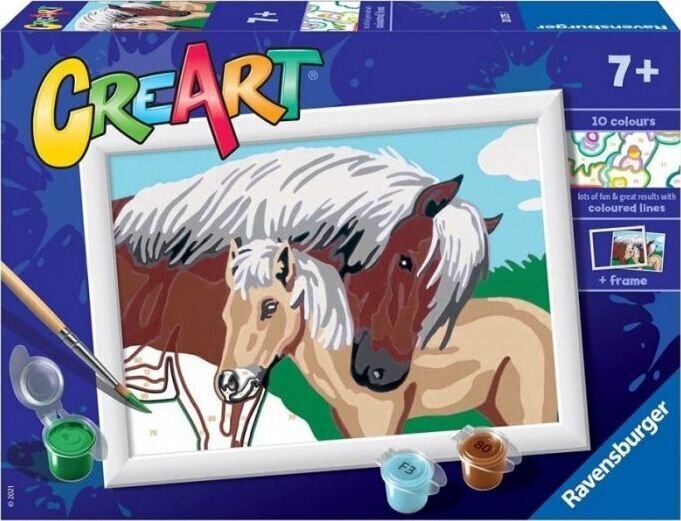 Ravensburger Paint by Numbers Mother and Foal hinta ja tiedot | Maalaa numeroiden mukaan | hobbyhall.fi