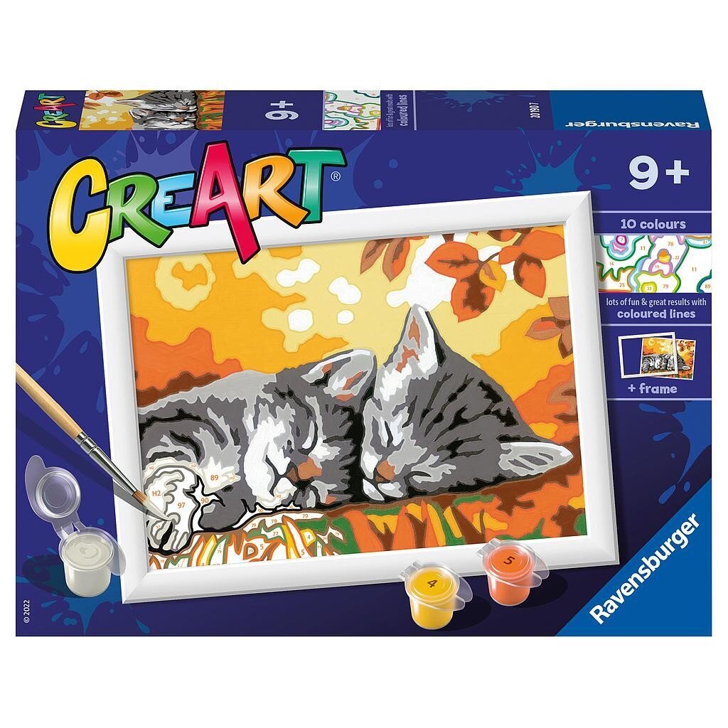 Ravensburger Paint by Numbers Autumn Cats hinta ja tiedot | Maalaa numeroiden mukaan | hobbyhall.fi