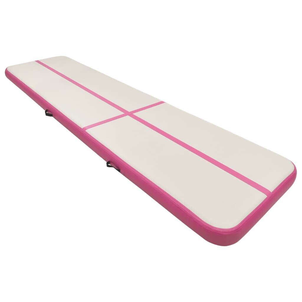 vidaXL Täytettävä voimistelumatto pumpulla 800x100x20 cm PVC pinkki hinta ja tiedot | Joogamatot | hobbyhall.fi