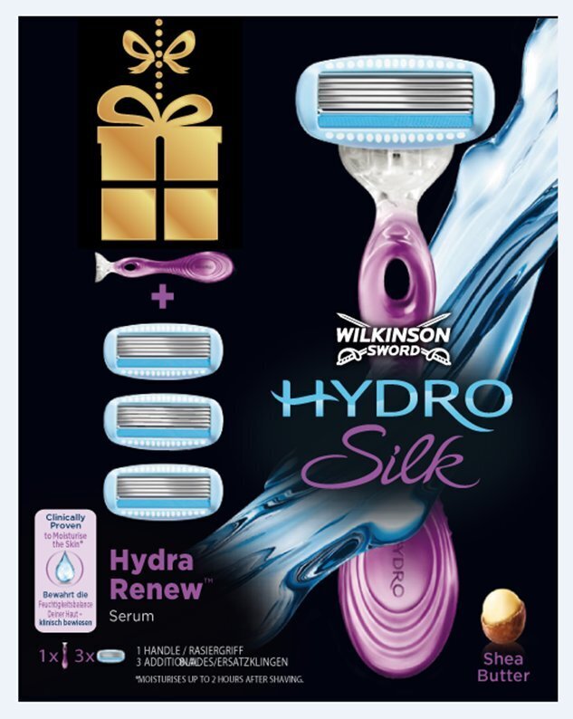 Setti naiselle Wilkinson Sword Hydro Silk: höyläterä 1 kpl + ajoterät Hydra Renew 3 kpl hinta ja tiedot | Parranajo ja karvanpoisto | hobbyhall.fi