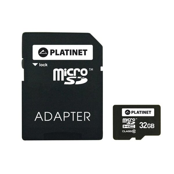 Muistikortti Platinet MicroSD 32GB (class10) + SD-sovitin