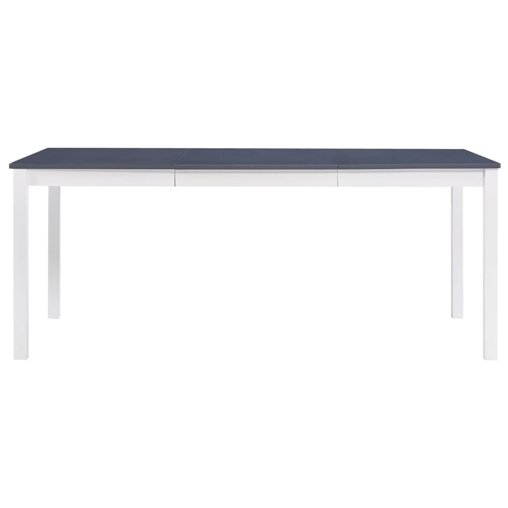 vidaXL Ruokapöytä valkoinen ja harmaa 180x90x73 cm mänty hinta ja tiedot | Ruokapöydät | hobbyhall.fi