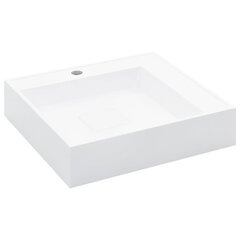 vidaXL Pesuallas 50x50x12,3 cm mineraali-/marmorivalu valkoinen hinta ja tiedot | Pesualtaat | hobbyhall.fi