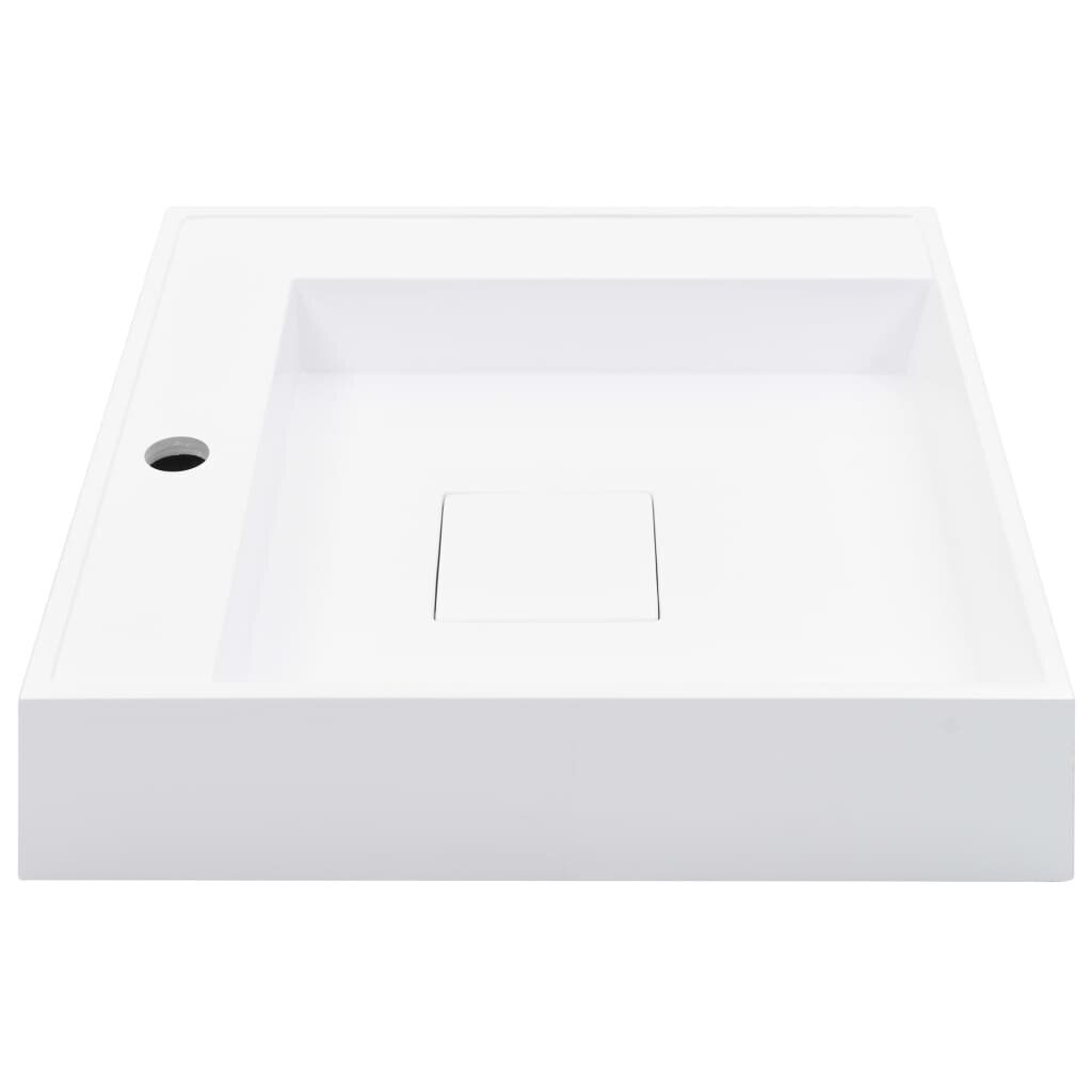 vidaXL Pesuallas 50x50x12,3 cm mineraali-/marmorivalu valkoinen hinta ja tiedot | Pesualtaat | hobbyhall.fi
