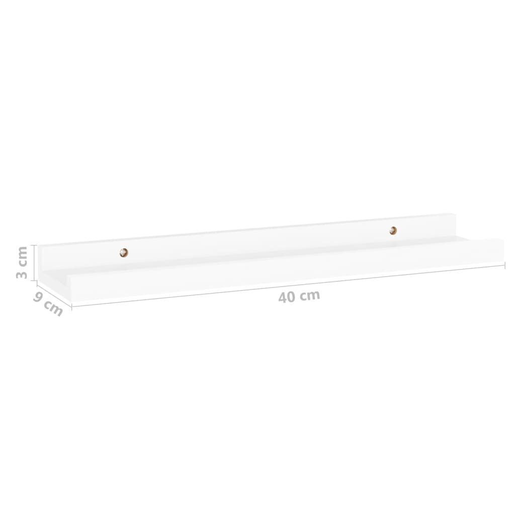 vidaXL Seinähyllyt 4 kpl valkoinen 40x9x3 cm hinta ja tiedot | Hyllyt | hobbyhall.fi