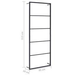 vidaXL Pyyheteline musta 45x10x115 cm teräs hinta ja tiedot | Kylpyhuoneen sisustus | hobbyhall.fi