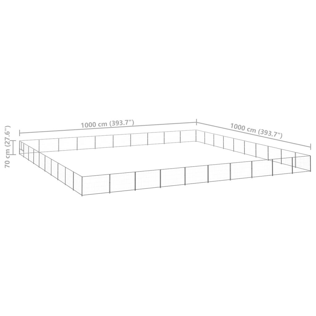 vidaXL Koiranhäkki hopea 100 m² teräs hinta ja tiedot | Pedit ja pesät | hobbyhall.fi