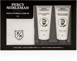 Percy Nobleman Face & Stubble Care Kit - Kasvojen- ja parranhoitosetti hinta ja tiedot | Parranajo ja karvanpoisto | hobbyhall.fi