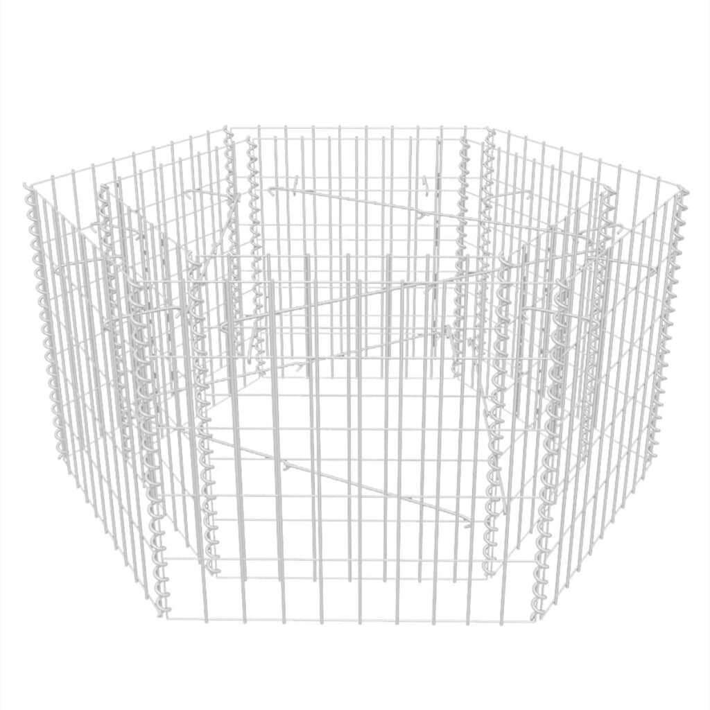 vidaXL Korotettu kuusikulmainen gabion-/kivikorikehys 100x90x50 cm hinta ja tiedot | Kukkaruukut | hobbyhall.fi