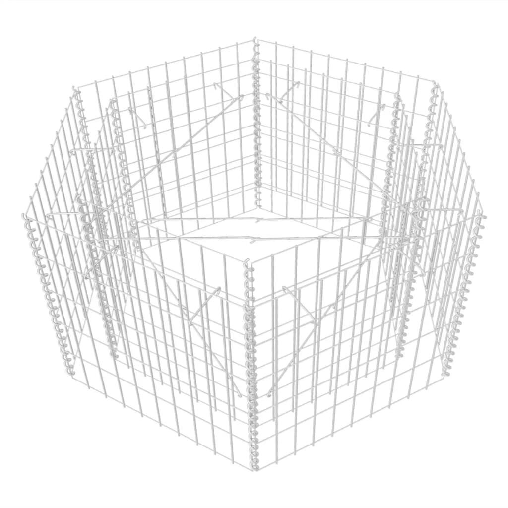 vidaXL Korotettu kuusikulmainen gabion-/kivikorikehys 100x90x50 cm hinta ja tiedot | Kukkaruukut | hobbyhall.fi