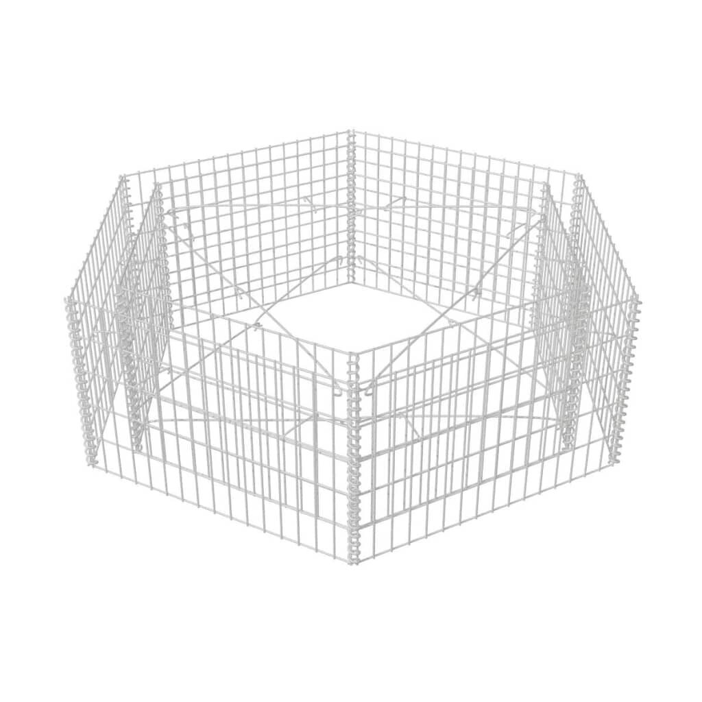 vidaXL Korotettu kuusikulmainen gabion-/kivikorikehys 160x140x50 cm hinta ja tiedot | Kukkaruukut | hobbyhall.fi