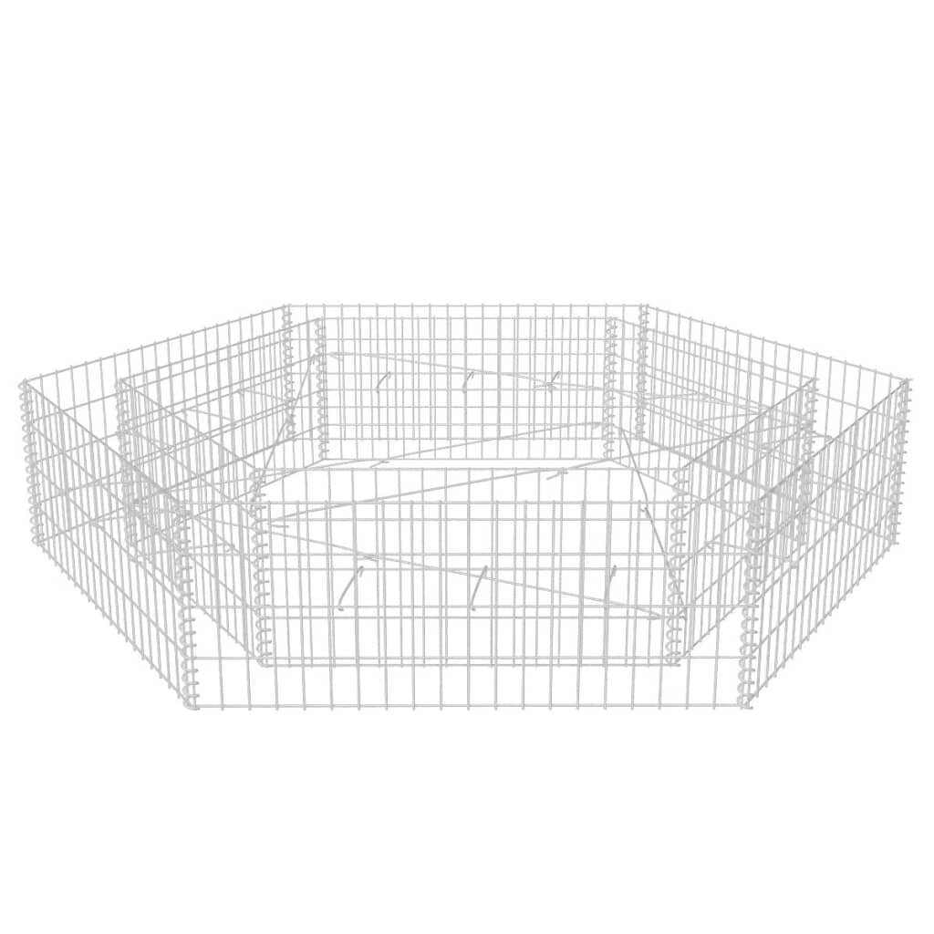 vidaXL Korotettu kuusikulmainen gabion-/kivikorikehys 200x173x40 cm hinta ja tiedot | Kukkaruukut | hobbyhall.fi