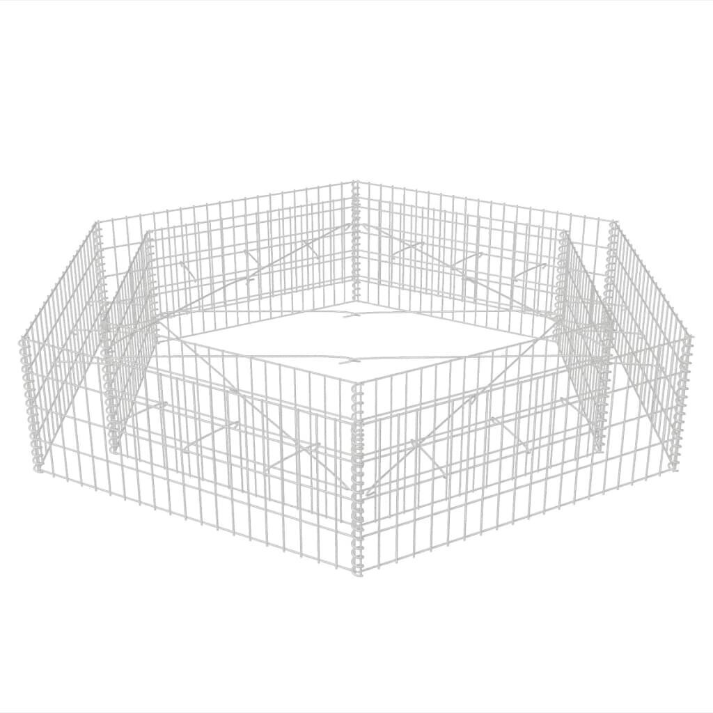 vidaXL Korotettu kuusikulmainen gabion-/kivikorikehys 200x173x40 cm hinta ja tiedot | Kukkaruukut | hobbyhall.fi