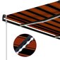 vidaXL Sisäänkelattava markiisi tuulisensori/LED 450x300 cm orans/rusk hinta ja tiedot | Aurinkovarjot ja markiisit | hobbyhall.fi
