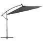 vidaXL Aurinkovarjo LED-valoilla ja teräspylväällä 300 cm antrasiitti hinta ja tiedot | Aurinkovarjot ja markiisit | hobbyhall.fi