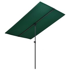 vidaXL Aurinkovarjo alumiinitanko 180x110 cm vihreä hinta ja tiedot | Aurinkovarjot ja markiisit | hobbyhall.fi