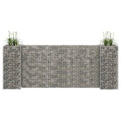 vidaXL H-muotoinen kivikori/kukkalaatikko teräslanka 260x40x100 cm hinta ja tiedot | Kukkaruukut | hobbyhall.fi