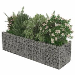 vidaXL Korotettu kivikori/kukkalaatikko galvanoitu teräs 180x50x50 cm hinta ja tiedot | Kukkaruukut | hobbyhall.fi