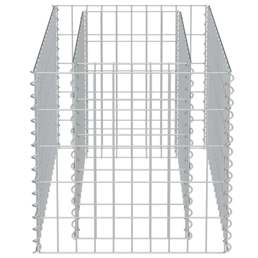 vidaXL Korotettu kivikori/kukkalaatikko galvanoitu teräs 90x50x50 cm hinta ja tiedot | Kukkaruukut | hobbyhall.fi