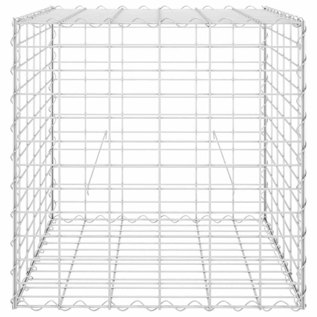 vidaXL Korotettu kivikori/kukkalaatikko teräslanka 60x60x60 cm hinta ja tiedot | Kukkaruukut | hobbyhall.fi