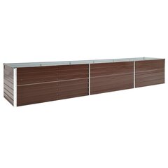 vidaXL Korotettu kukkalaatikko galvanoitu teräs 480x80x45 cm ruskea hinta ja tiedot | Kukkalaatikot | hobbyhall.fi