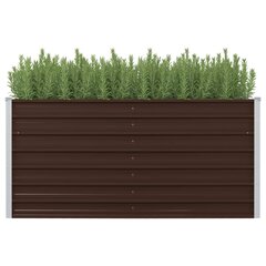 vidaXL Korotettu puutarhalaatikko 160x80x77cm galvanoitu teräs ruskea hinta ja tiedot | Kukkalaatikot | hobbyhall.fi